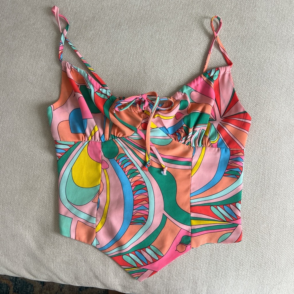 Vestique Multicolor Abstract Tank Top